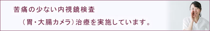 苦痛の少ない内視鏡検査（胃・大腸カメラ）治療を実施しています。